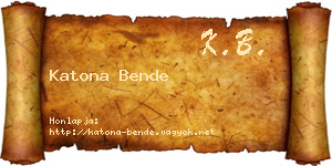 Katona Bende névjegykártya